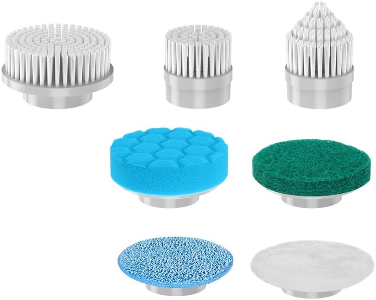 Borstelkop 7 Stuks Vervangingsset - Interchangeable Brush Heads - Voor Badkamer en Keuken - ShopVlot