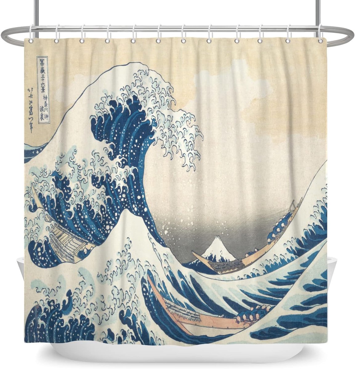 Douchegordijn 48 x 72 inch - abstract zee golf ontwerp - polyester - perfecte badkamer decoratie - ShopVlot