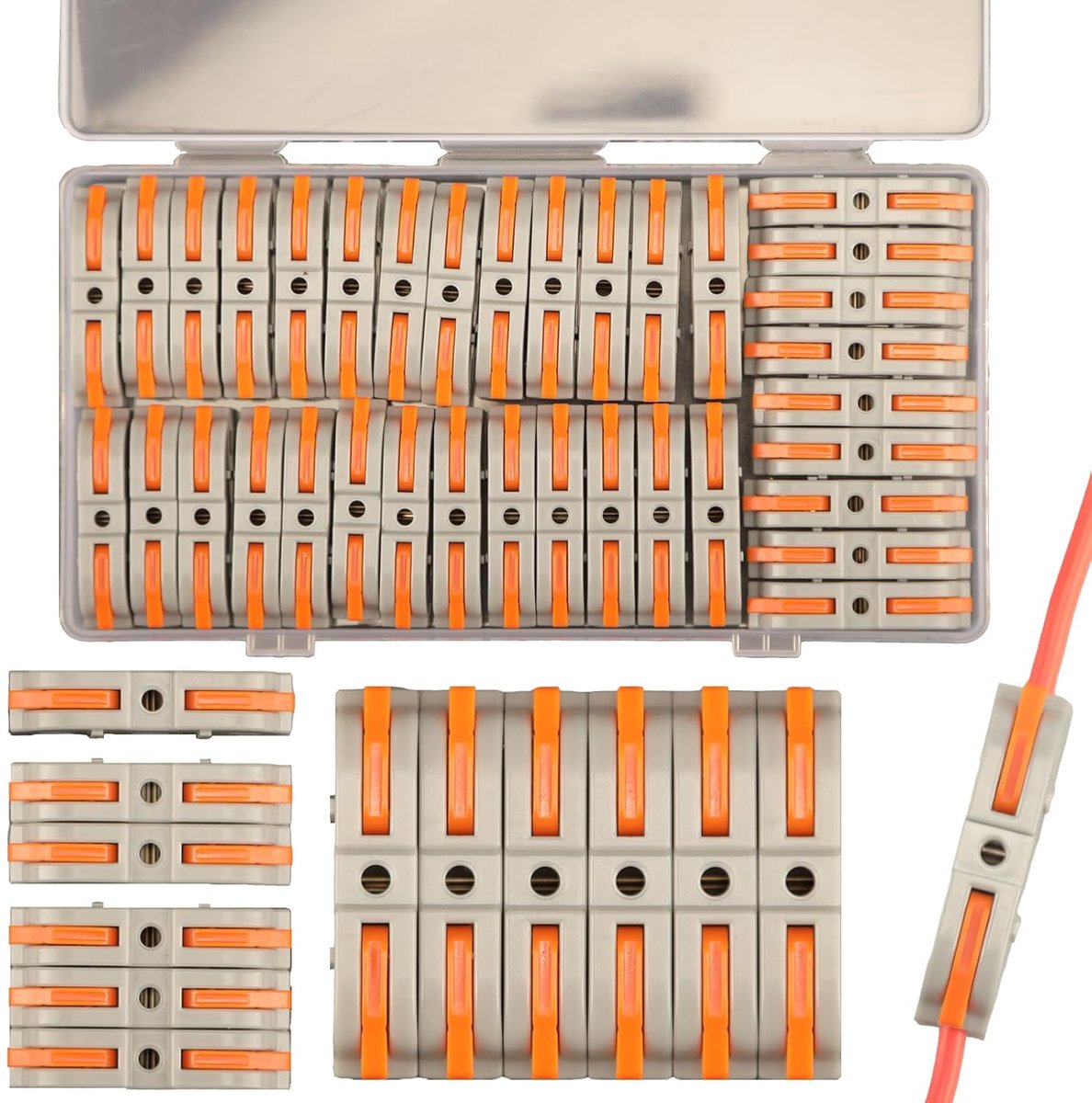 Jackdraadverbindingen 35pcs - Compacte aansluitingen - Met hefboom - Snelle verbinding zonder solderen - ShopVlot