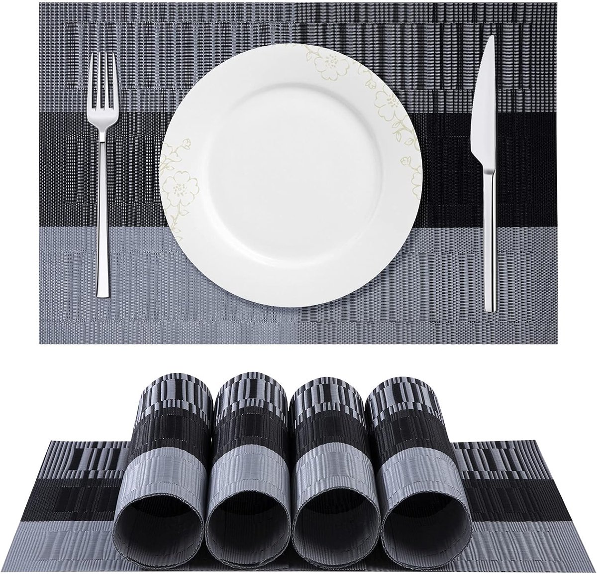 Placemat set van 6 - wasbare PVC placematten - antislip en hittebestendig - voor een elegante tafelsetting - ShopVlot