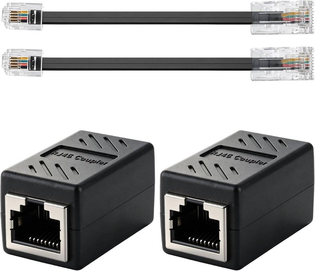 RJ45 Ethernet-splitter 2 stuks - netwerksplitterkabel - RJ45/RJ11 stekker - ideaal voor verlenging - ShopVlot