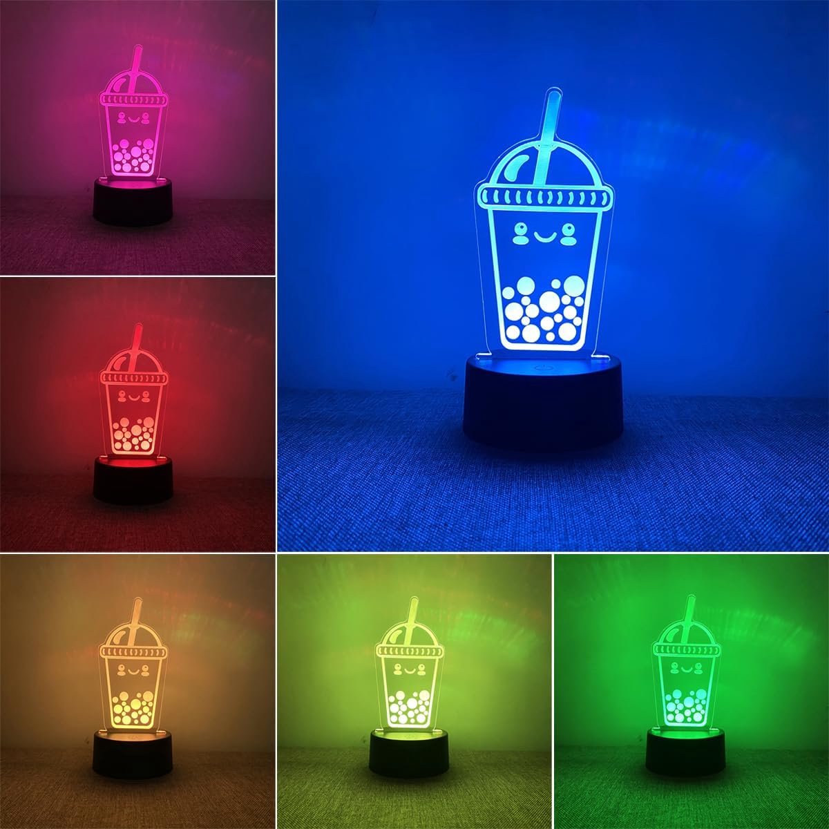 Bubble Tea Lamp - 3D Effect - 7 Kleuren - Voor Kinderen - Oogbescherming - ShopVlot