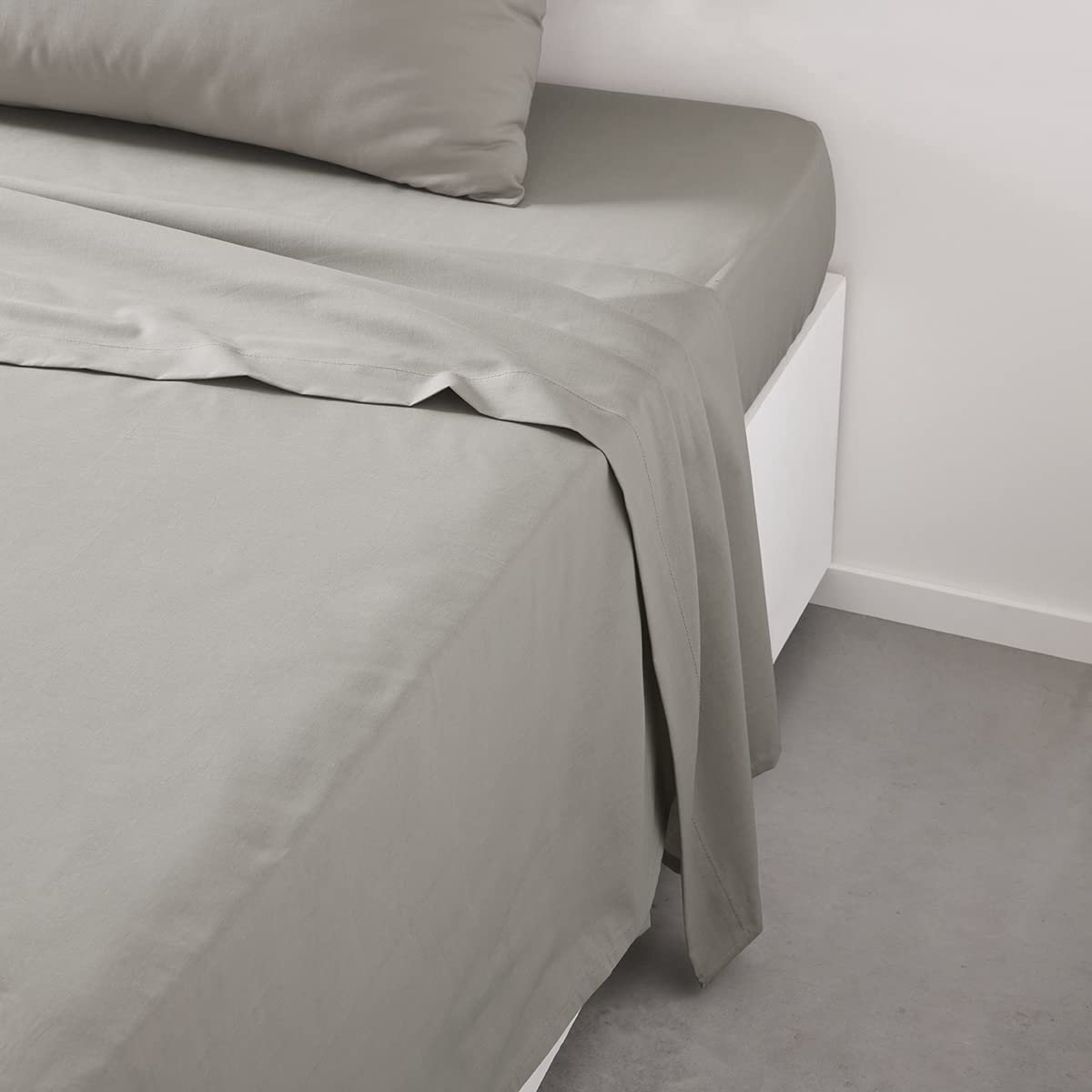 Bedlaken tweepersoonsbed 240 x 300 cm - katoen - effen beige - comfortabel slapen - ShopVlot