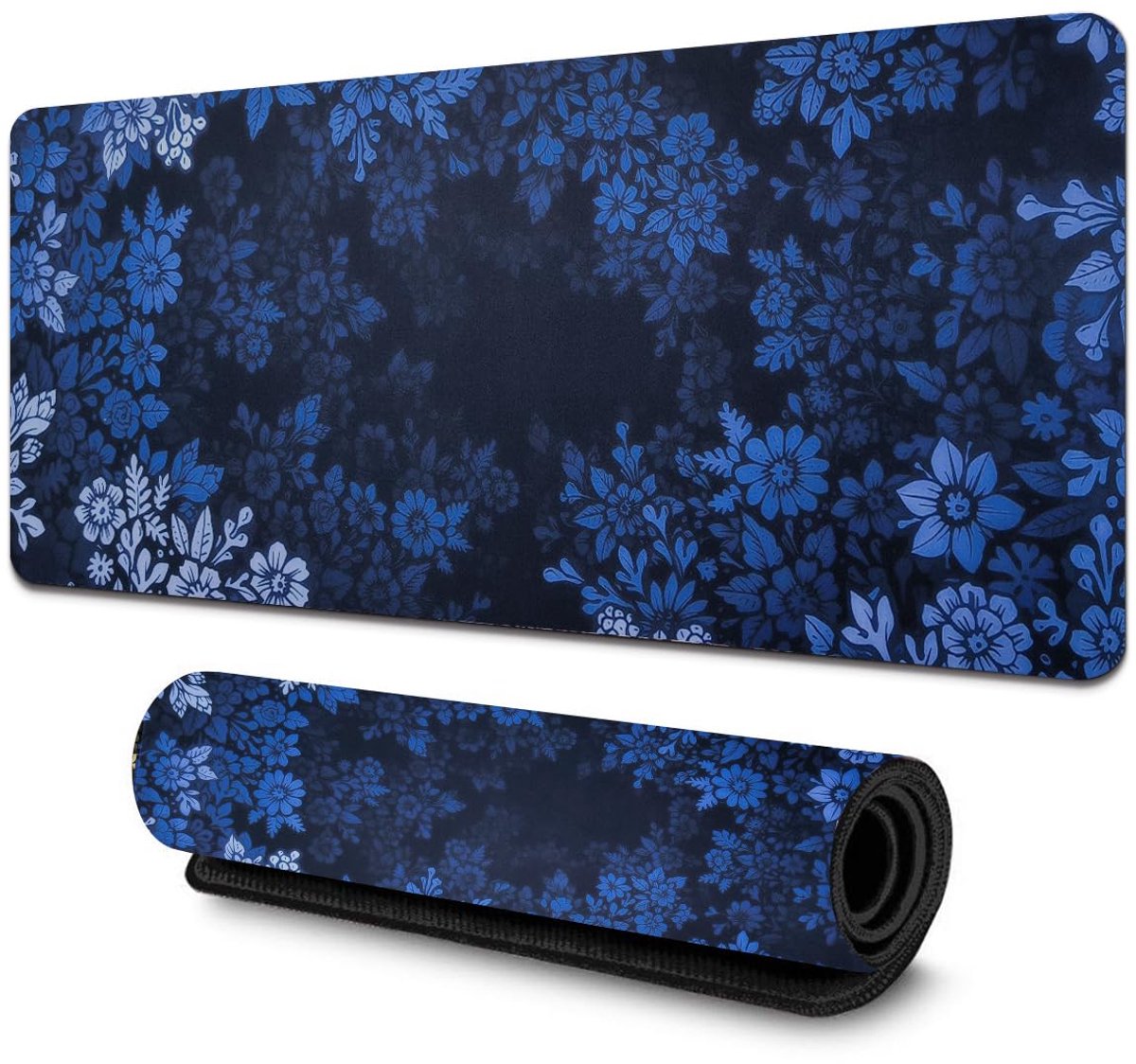 Gaming muismat 800 x 300 mm - antislip rubberen basis - blauw - ideaal voor bureau en laptop - ShopVlot