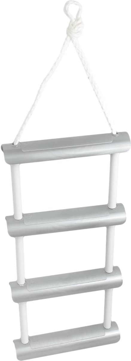 Touwladder 4 kunststof treden 106 x 30 cm - tijdelijke instapladder - eenvoudig te monteren - ideaal voor noodsituaties - ShopVlot