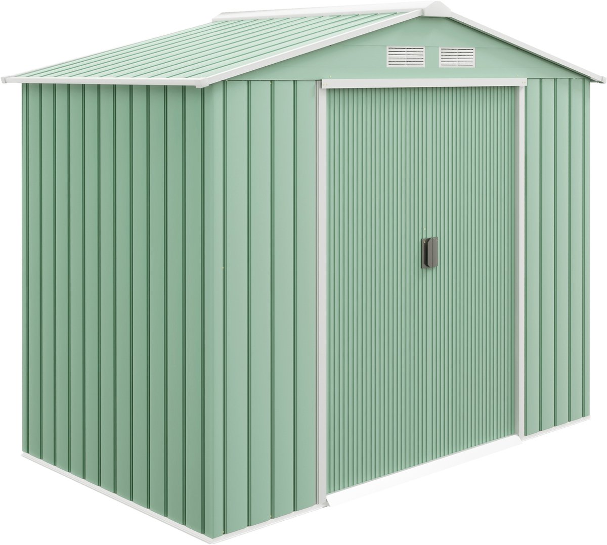Gereedschapsschuur met fundering – 2,5 m² – 213 x 130 x 185 cm – van metaal – lichtgroen