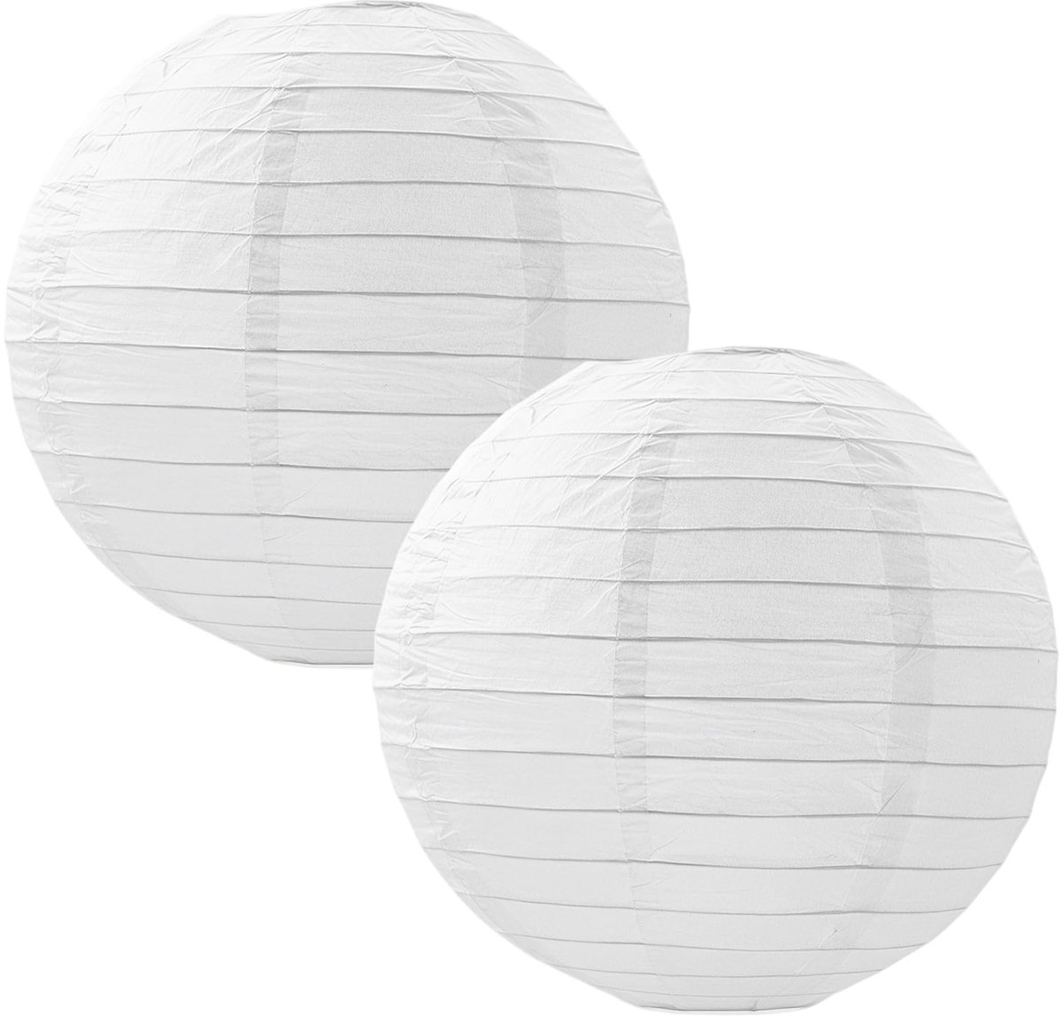 Papieren lantaarns 30 cm - opvouwbaar - wit - sfeervolle verlichting voor binnen en buiten - ShopVlot