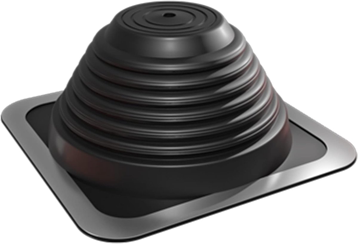 Flexibele EPDM dakdoorvoer 6-102 mm - zwart - basisplaat 203x203 mm - 25 jaar garantie - ShopVlot