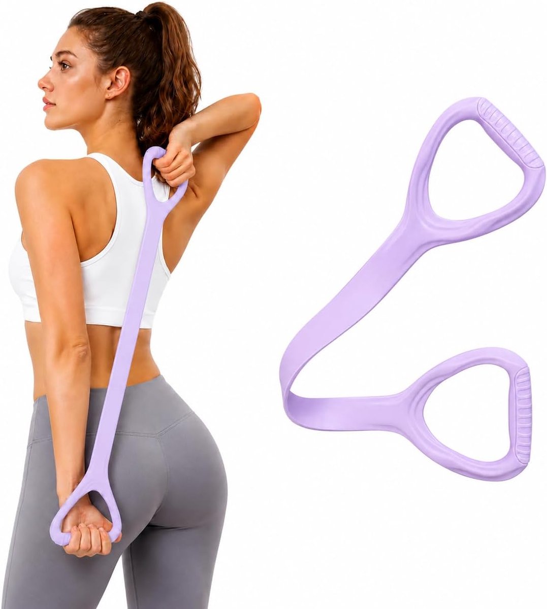 Fitnessweerstandsbanden met handgrepen - elastische banden - voor arm- en schoudertraining - ideaal voor thuisgebruik - ShopVlot