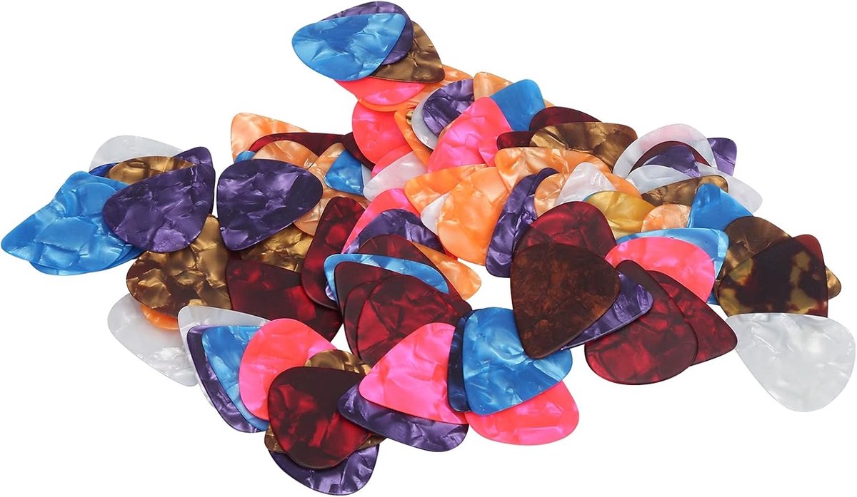 Plectrumset 0,46 mm - kleurrijk - 100 stuks - ideaal voor gitaristen - ShopVlot