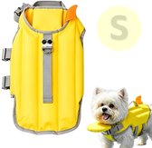 Hondenzwemvest - Maat S schattig - Hoog drijfvermogen - Extra kinondersteuning - Verstelbaar handvat - Zwemvest Hond voor kleine honden - voor ca. 2,5 tot 5 kg - Voor teckel, bulldog, bichon en kleine middengrote rassen - Geel