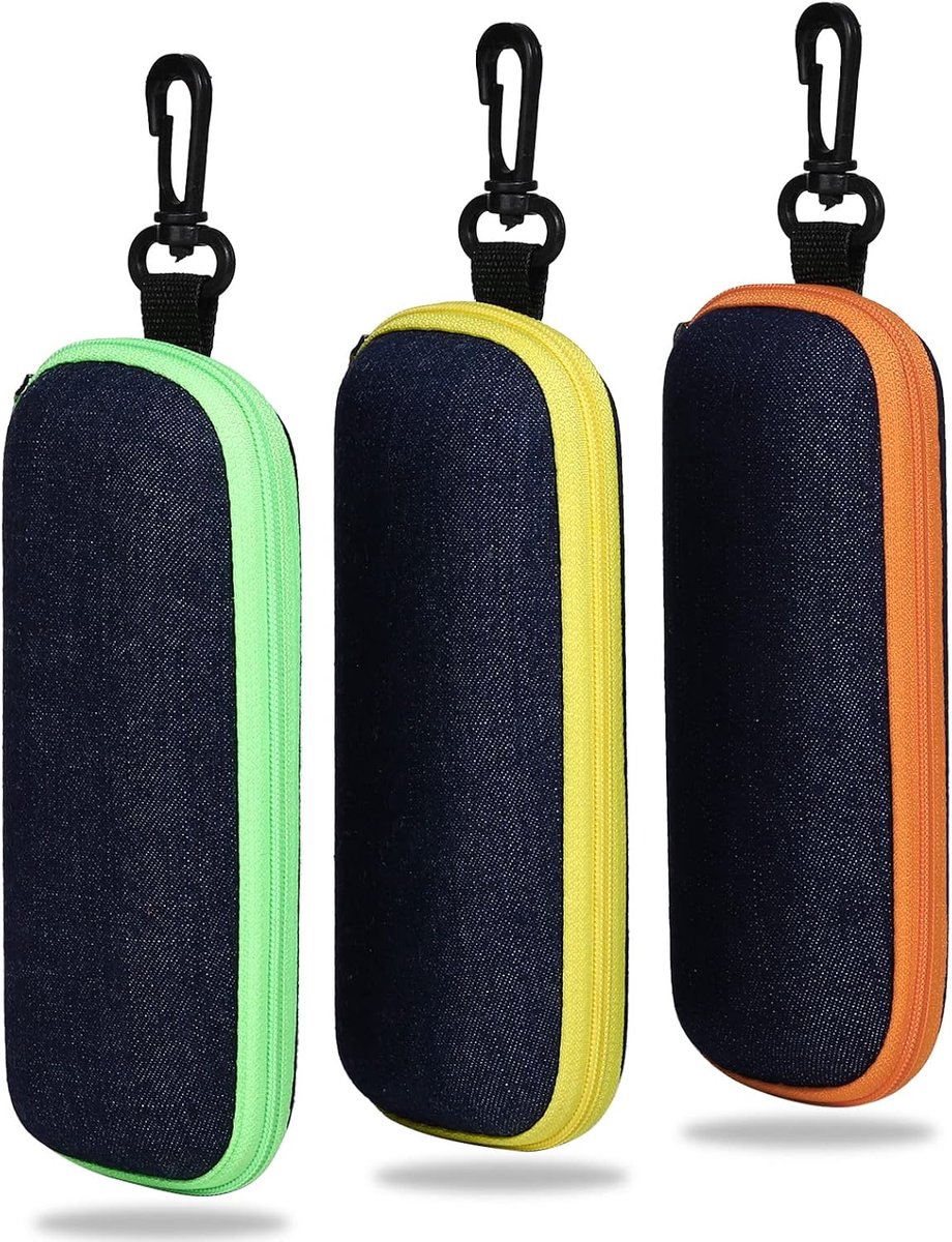 Bril etui - denim - 3 stuks - ideaal voor reizen - ShopVlot