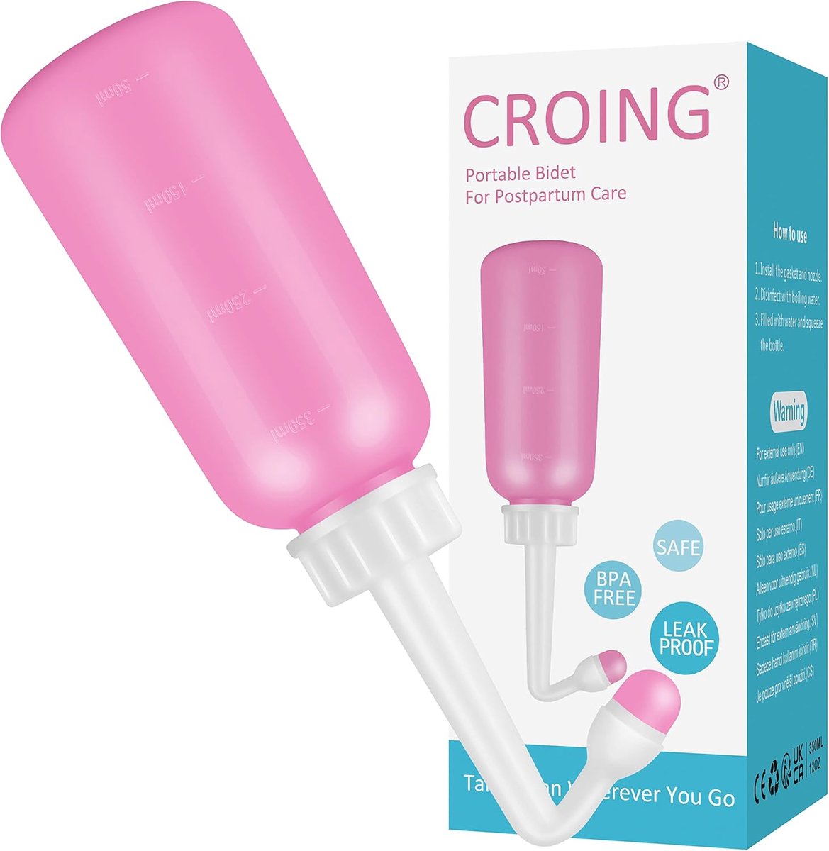 Reisbidet 350 ml - Roze - Draagbare sproeier - Voor persoonlijke hygiëne - ShopVlot