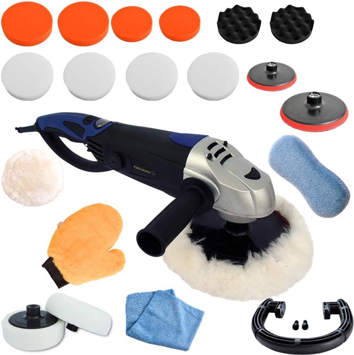Polijstmachine 1600 Watt - Digitale Display - Variabele snelheid tot 3000 rpm - Perfect voor autopolijsten - ShopVlot