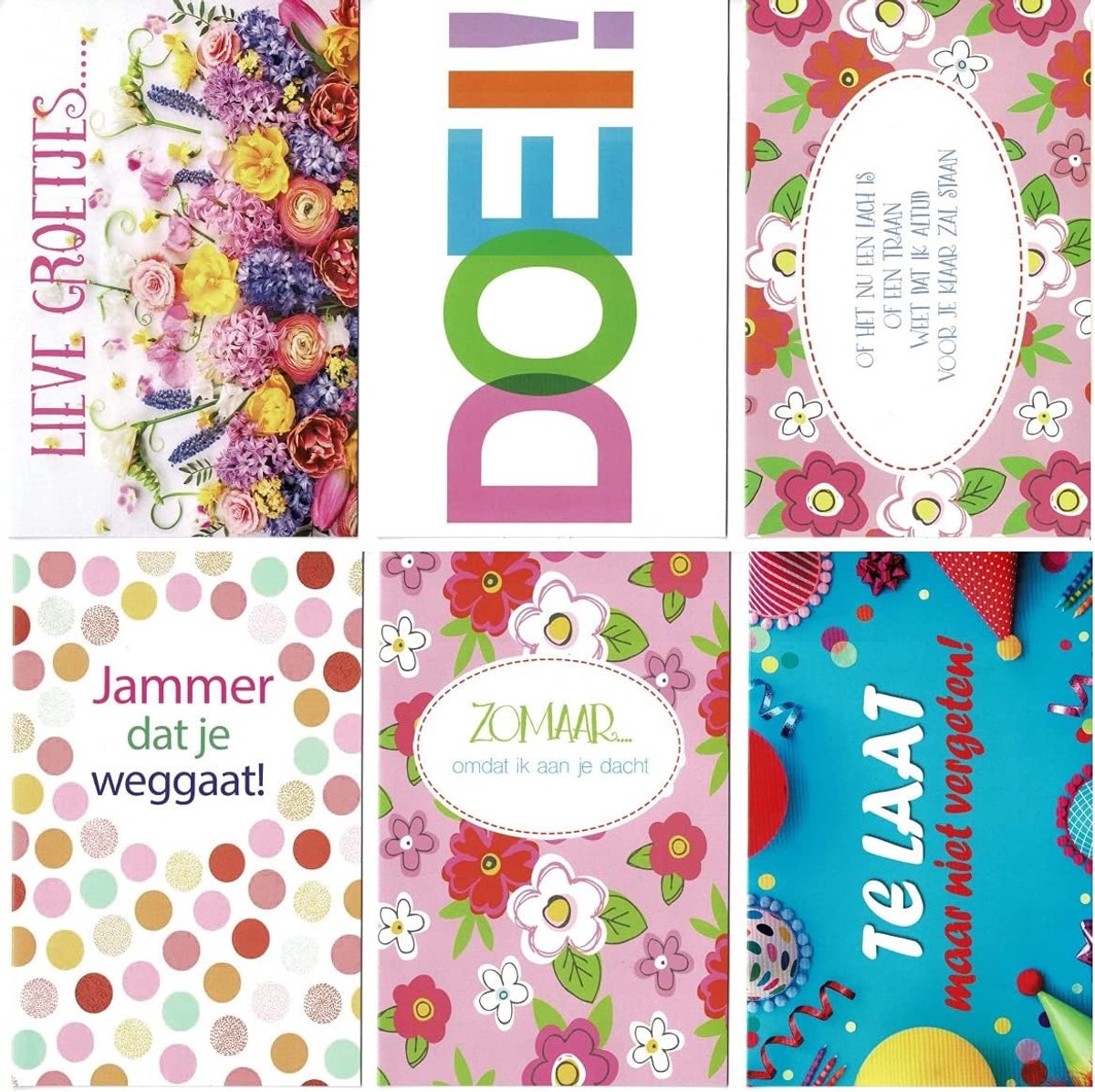 Greeting cards 6 stuks - 17 x 11 cm - Liefs - Inclusief enveloppen - ShopVlot