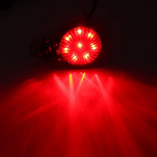 Motorfiets Retro Ronde Led Achterlicht - Zwart ABS - Waterdicht en Schokbestendig - Ideaal als Remlicht - ShopVlot — afbeelding 3