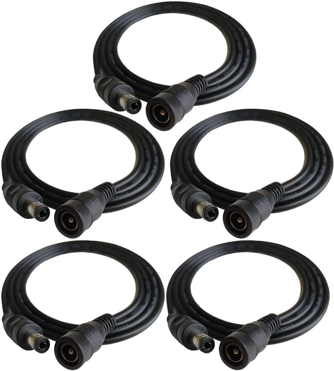 DC Adapter Kabel 1m 2.1mm x 5.5mm - Zwart - Voor LED en CCTV - Verlenging voor stroomvoorziening - ShopVlot