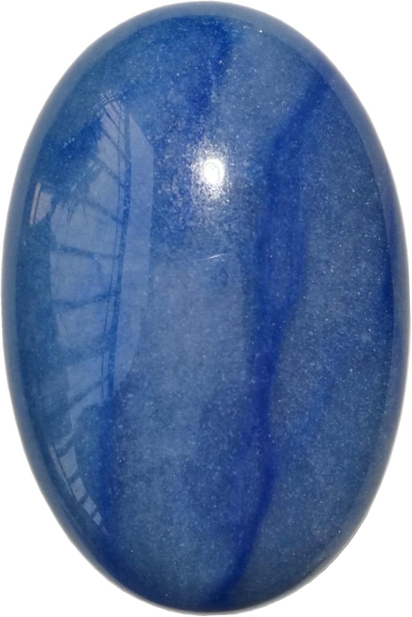 Zorgenstenen blauwe aventurijn - ovale handpalmzakken - helende kristal - massage en ontspanning - ShopVlot