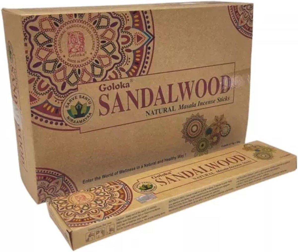 Wierookstokjes - Organic Sandelhout - 6 Packs van 15 g - Aromatherapie - Meditatie - ShopVlot