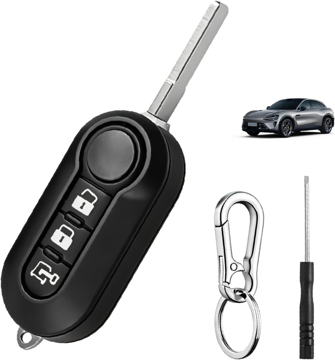 Autosleutelbehuizing 3 knoppen - vervangende afstandsbediening - compatibel met Fiat en Lancia - ideaal bij schade - ShopVlot