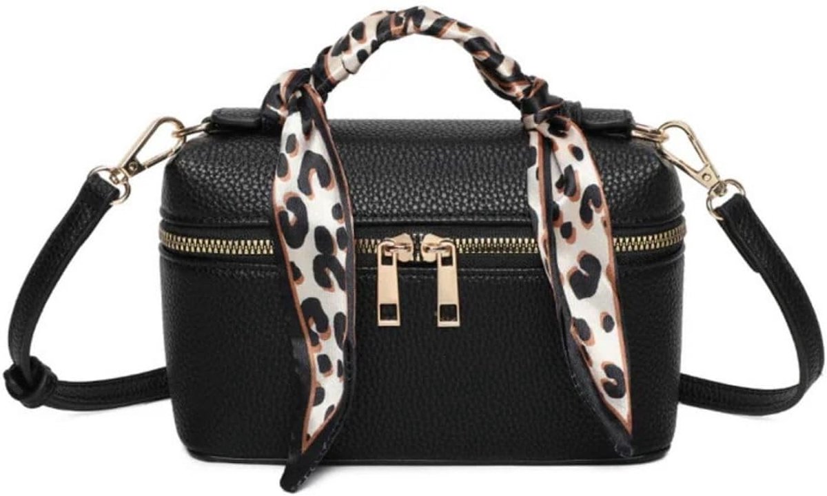 Make-up tas 20x12x7cm - leren look - sjaalhandvat en verstelbare riem - ideaal voor onderweg - ShopVlot