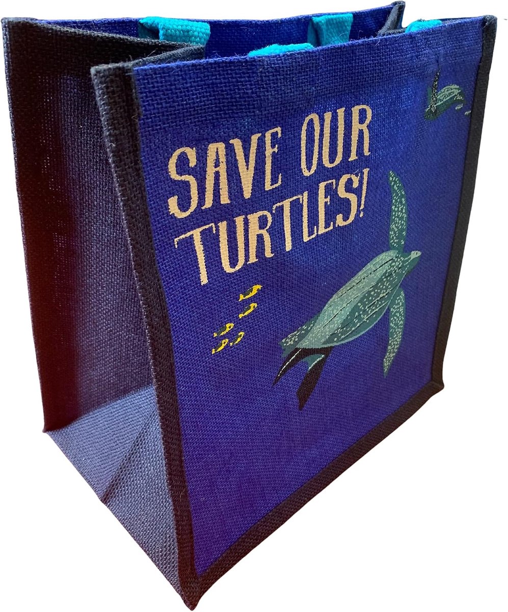 Jute Shopper Bag One Size - Fairtrade Eco - Save Our Turtles - Duurzaam en stijlvol - ShopVlot