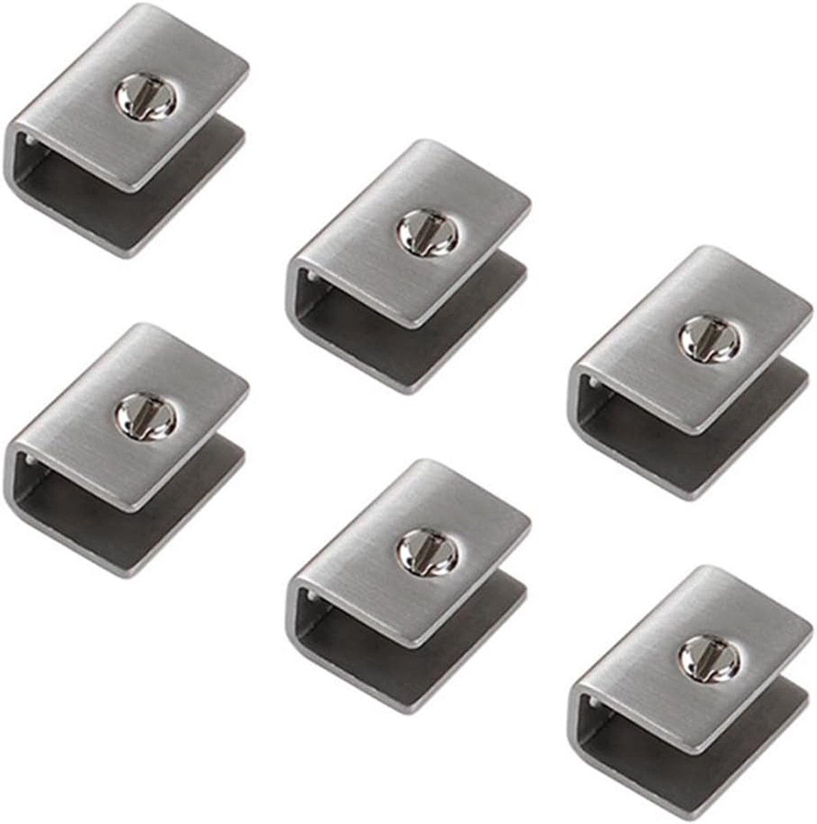Glasplanksteunen 6pcs - Roestvrij staal - Verstelbaar - Ideaal voor badkamer en meubels - ShopVlot
