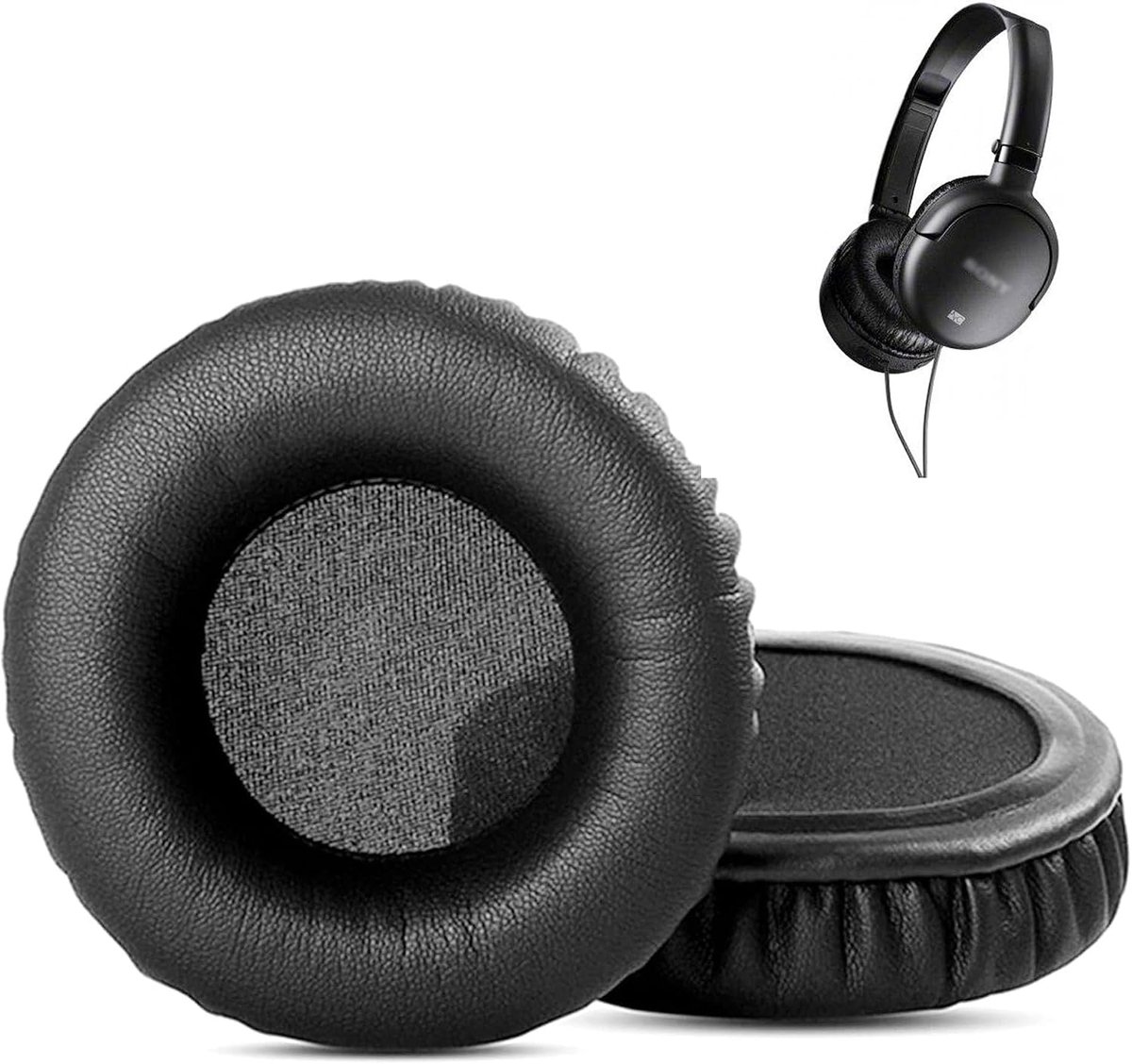 Oorkussens voor Sony MDR NC8 - Zacht kunstleer/geheugenfoam - Comfortabel en geluidsisolatie - ShopVlot