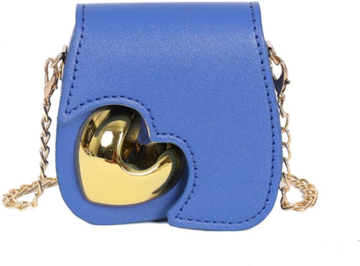 Mini portemonnee - PU leer - Blauw - Perfect voor munten en pasjes - ShopVlot