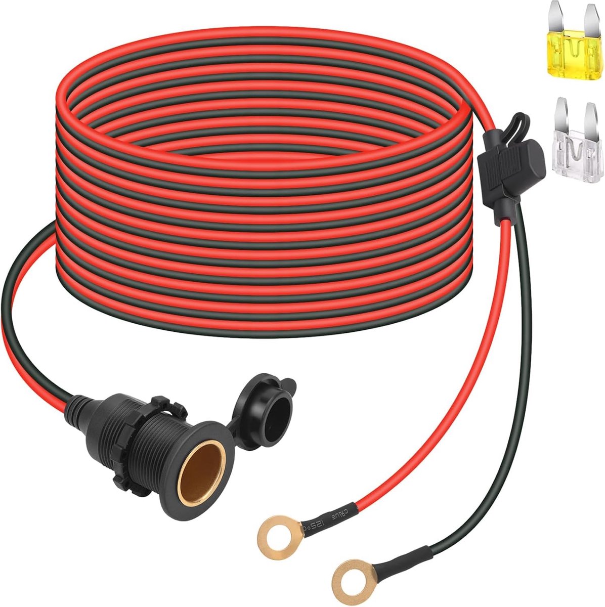 Cigarettenaansteker aansluiting 12V/24V - 10FT zware kwaliteit kabel - waterdicht en stofdicht - ShopVlot