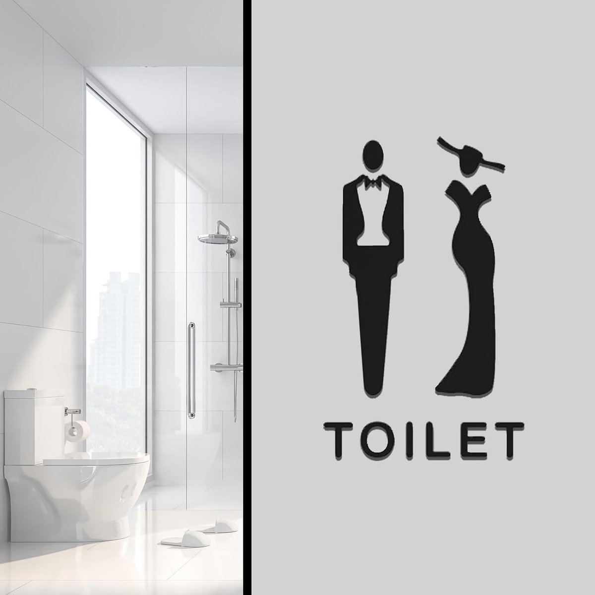 Toiletbord zelfklevend - acryl materiaal - creatieve silhouet - geschikt voor toiletten - ShopVlot