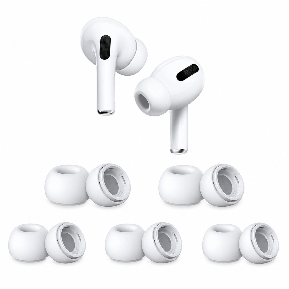 AirPods Pro Oordopjes - 5 Paar - S - AirPods Pro Ear Tips Vervanging - AirPods Pro Gen 1 en 2 - Wit