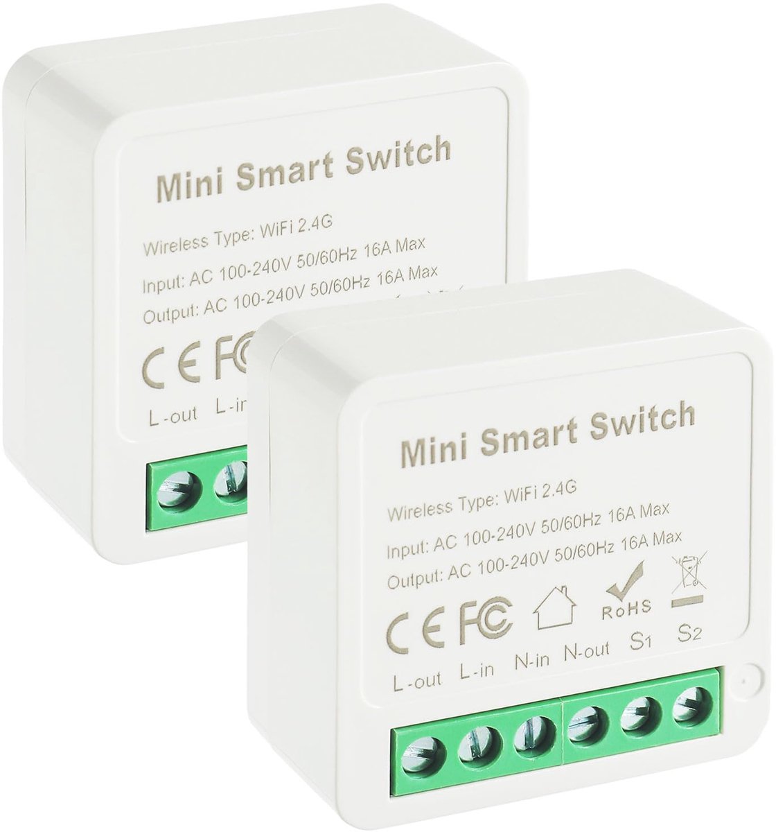 Slimme Lichtschakelaar Module - WLAN Mini DIY Switch - Tuya App Compatibel - Bedien meerdere schakelaars - ShopVlot