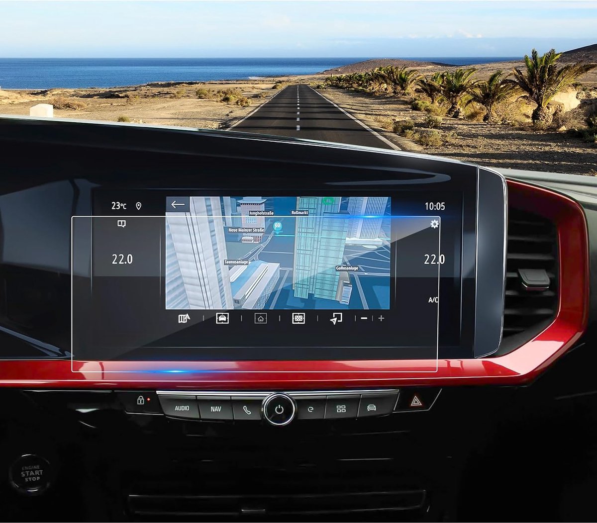 Navigatiescherm Beschermfolie 10 Inch - 9H Gehard Glas - Geschikt voor Opel Mokka B/Astra L/Grandland 2022-2024 - ShopVlot