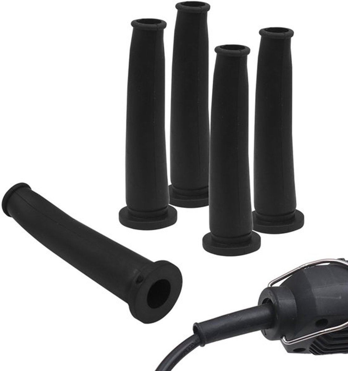 Kabelschoenbeschermers voor haakse slijpers, 75x9mm rubberen kabelmof voor kabelbeheer, boormachines, accessoires voor kabelbescherming (verpakking van 5)