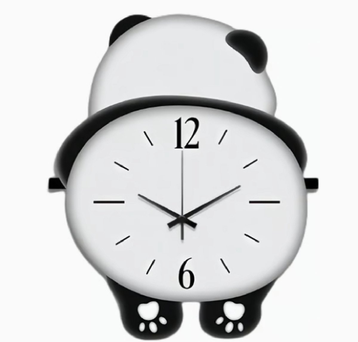Een stijlvolle wandklok voor de slaapkamer, met een modern en schattig pandadesign, gemakkelijk af te lezen, stil en op batterijen. Ook geschikt voor de keuken.