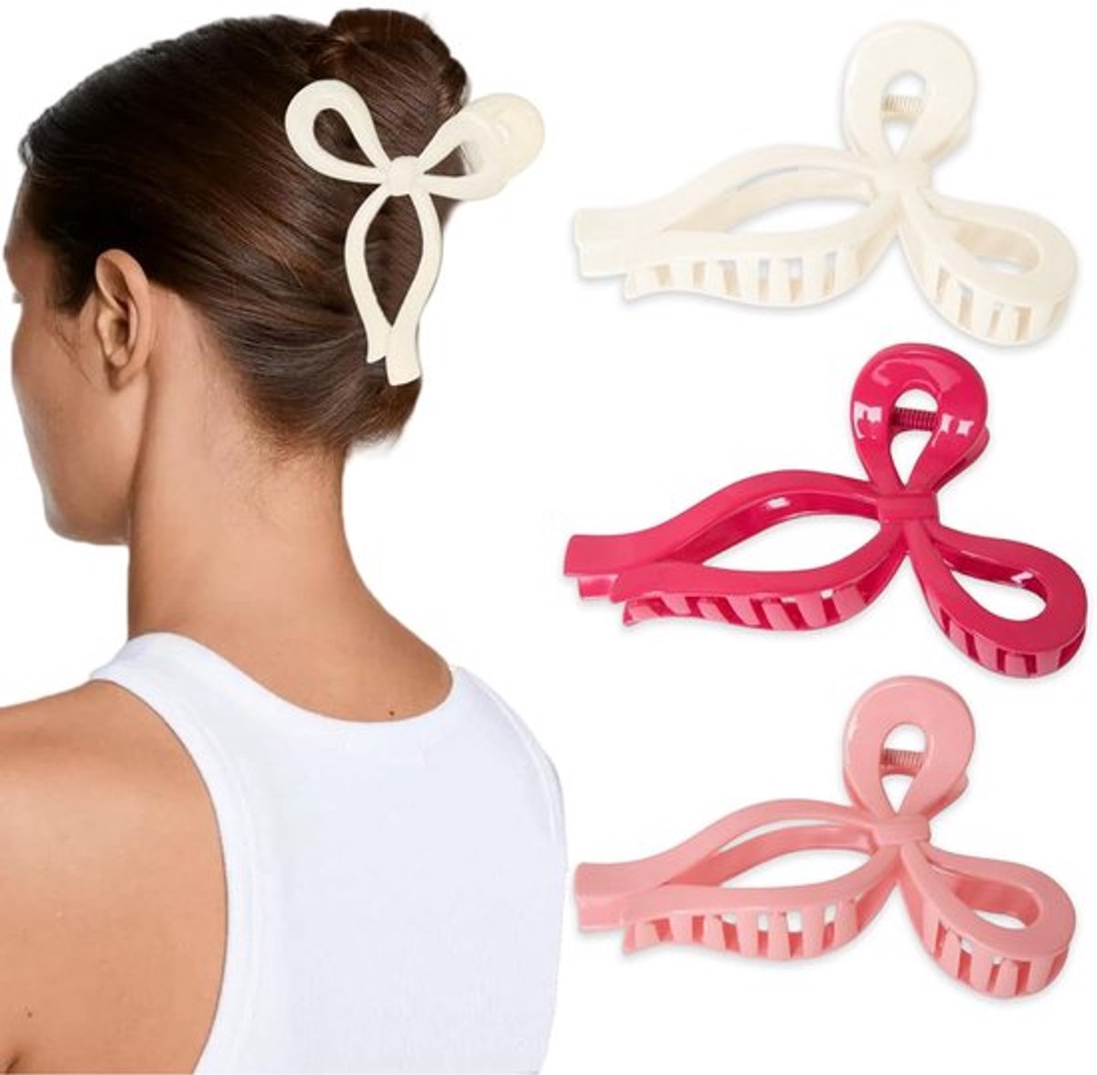Haarspeld voor dames, met 3 opvallende, 13 cm grote kleurrijke haarclips van hoogwaardige hars, perfecte haaraccessoire voor verschillende kapsels