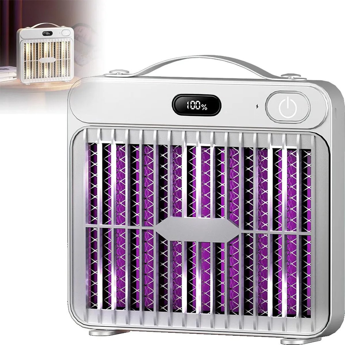 USB-muggenlamp, draagbare muggenval, ingebouwde oplaadbare batterij, Type-C opladen, stil nachtlampje, geschikt voor binnen- en buitengebruik, ideaal voor slaapkamers en kantoren.
