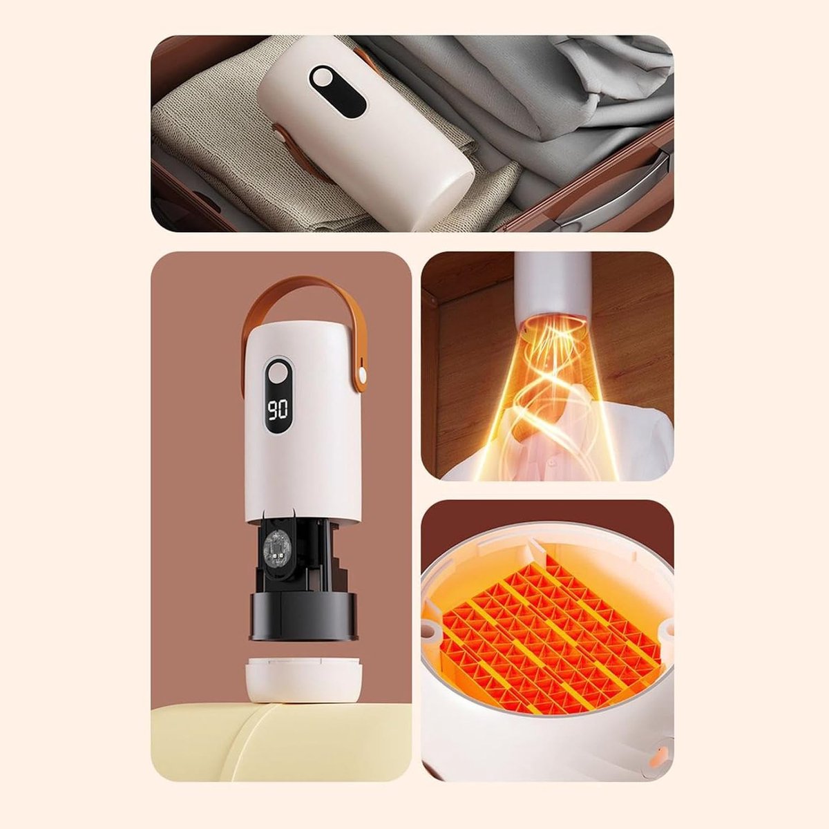 Automatisch Strijkapparaat - Kledingdroger Stomer - Snel Kleding Drogen - Gelijkmatige Warmteverdeling - 10.5x7.5 cm - Wit