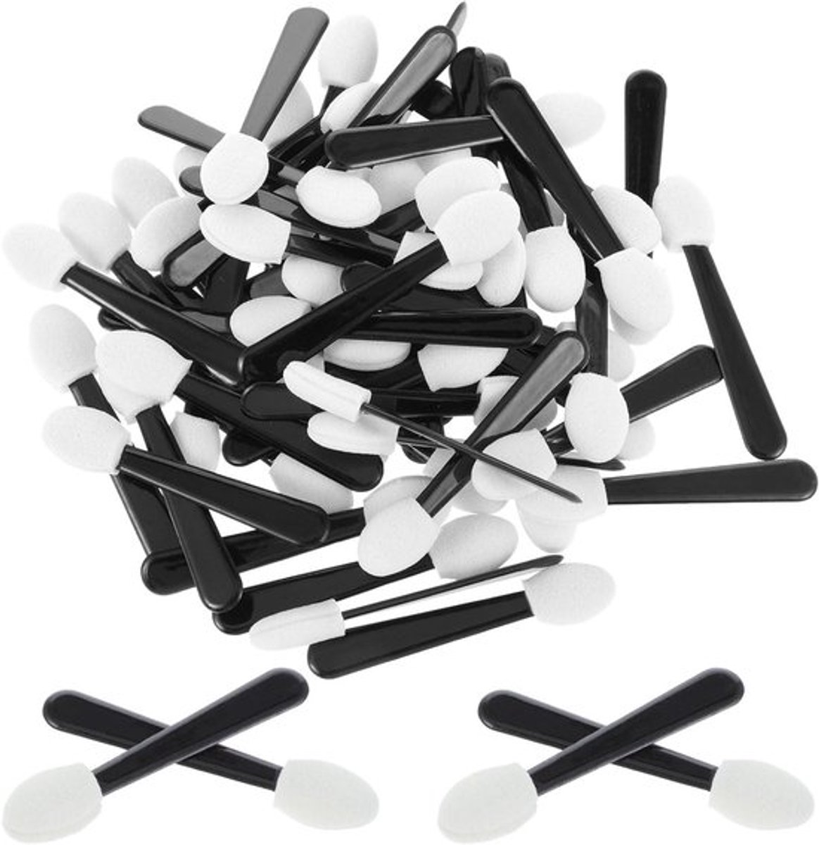 Set van 50 wegwerp oogschaduw applicators van zacht materiaal voor hygiënisch en eenvoudig aanbrengen van oogmake-up
