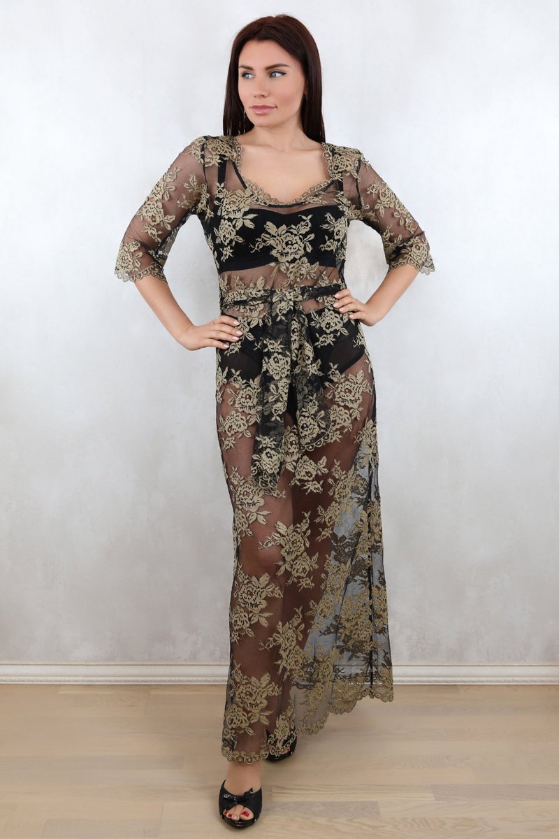 V.I.P.A Christmas collection zwart-gouden jurk