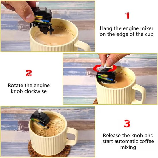 Koffie Roerder - Drank Mixer - Warme Dranken Maken - Scheepsmotor Vorm - 6.5 cm - Niet gespecificeerd — afbeelding 5