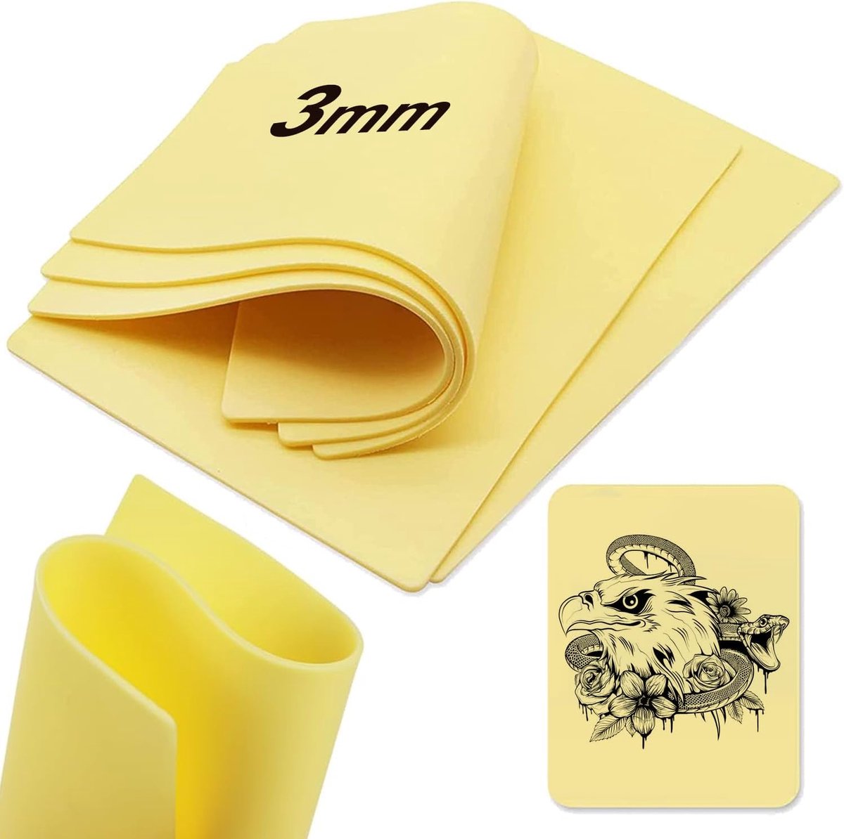 Tattoo oefenhuid 30x20cm - 5 stuks - 3mm dik - ideaal voor tattoo beginners - ShopVlot