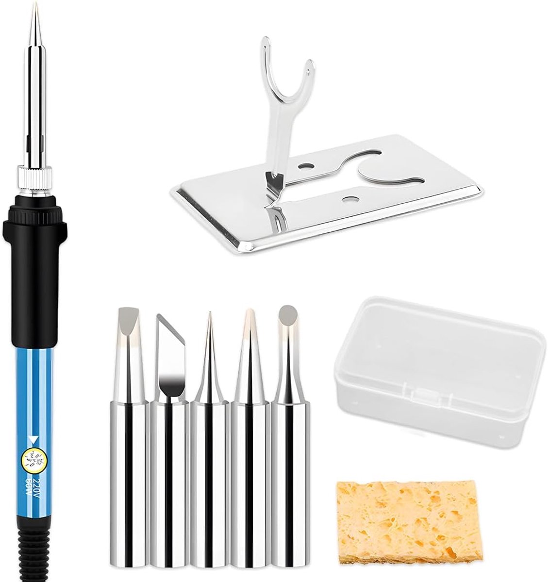 Soldeerbout set 60 W - Professionele tinlasset - Instelbare temperatuur 220 °C tot 480 °C - Snel opwarmen - ShopVlot