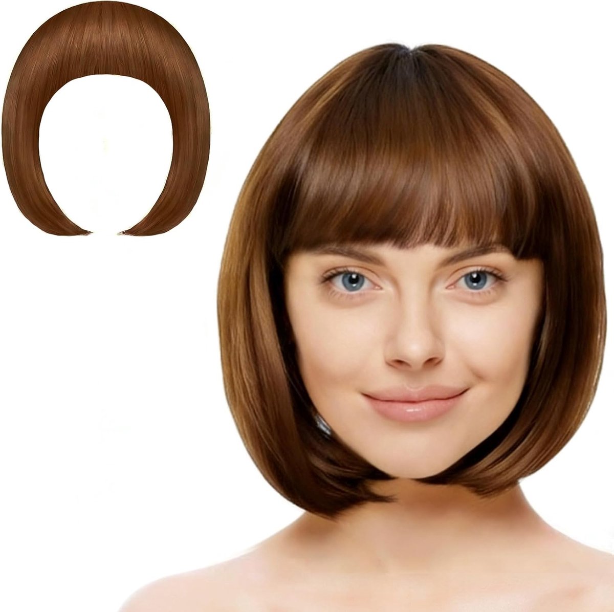 Bobpermanent kort - Neonkleurig - Lichtbruin - Perfect voor feesten - ShopVlot