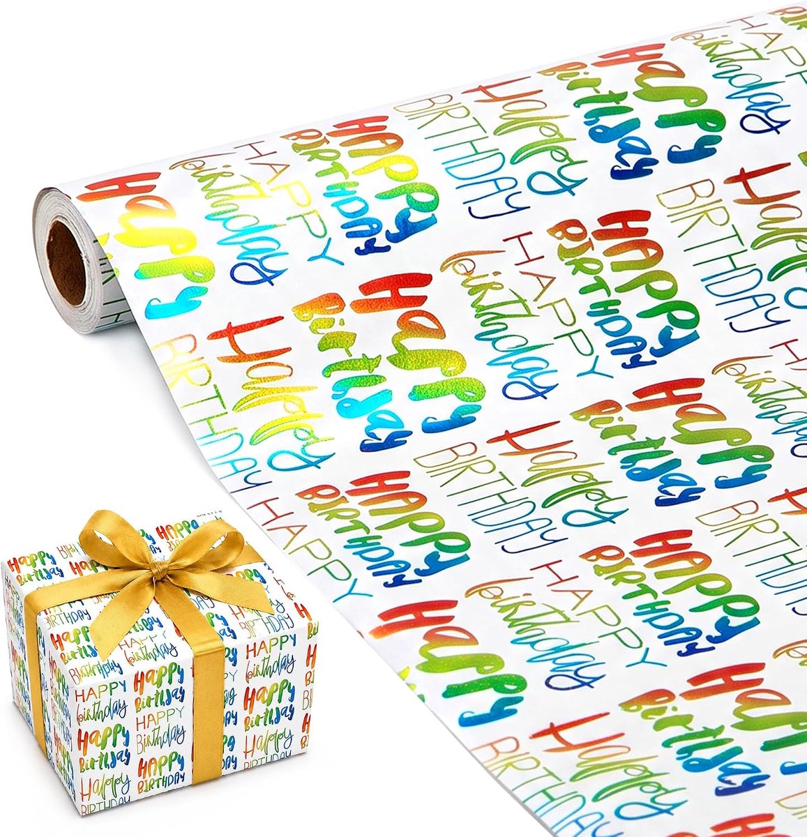 Cadeaupapier 10 m - Happy Birthday - Kleurrijk ontwerp - Perfect voor verjaardagen - ShopVlot
