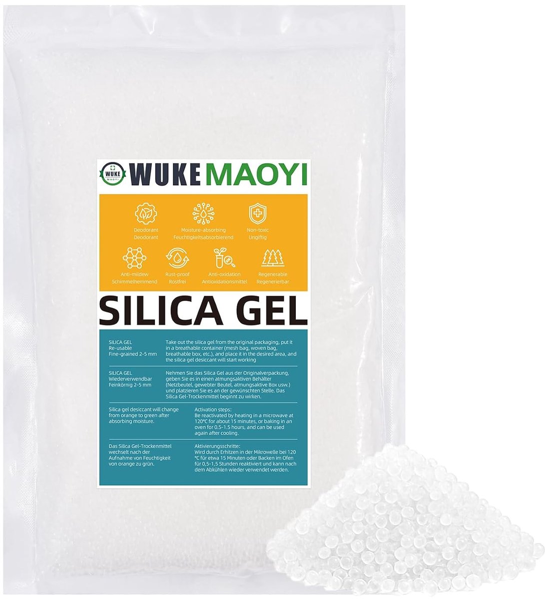 SnelShoppen - 900g herbruikbare silica gel zak, vochtabsorberende silica gel zakken voor kledingopslag, auto ontvochtiger, hoge kwaliteit