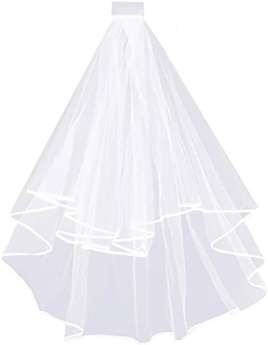 Bruidsvoile kort - dubbele tule - eenvoudig en elegant - perfect voor bruiloften - ShopVlot