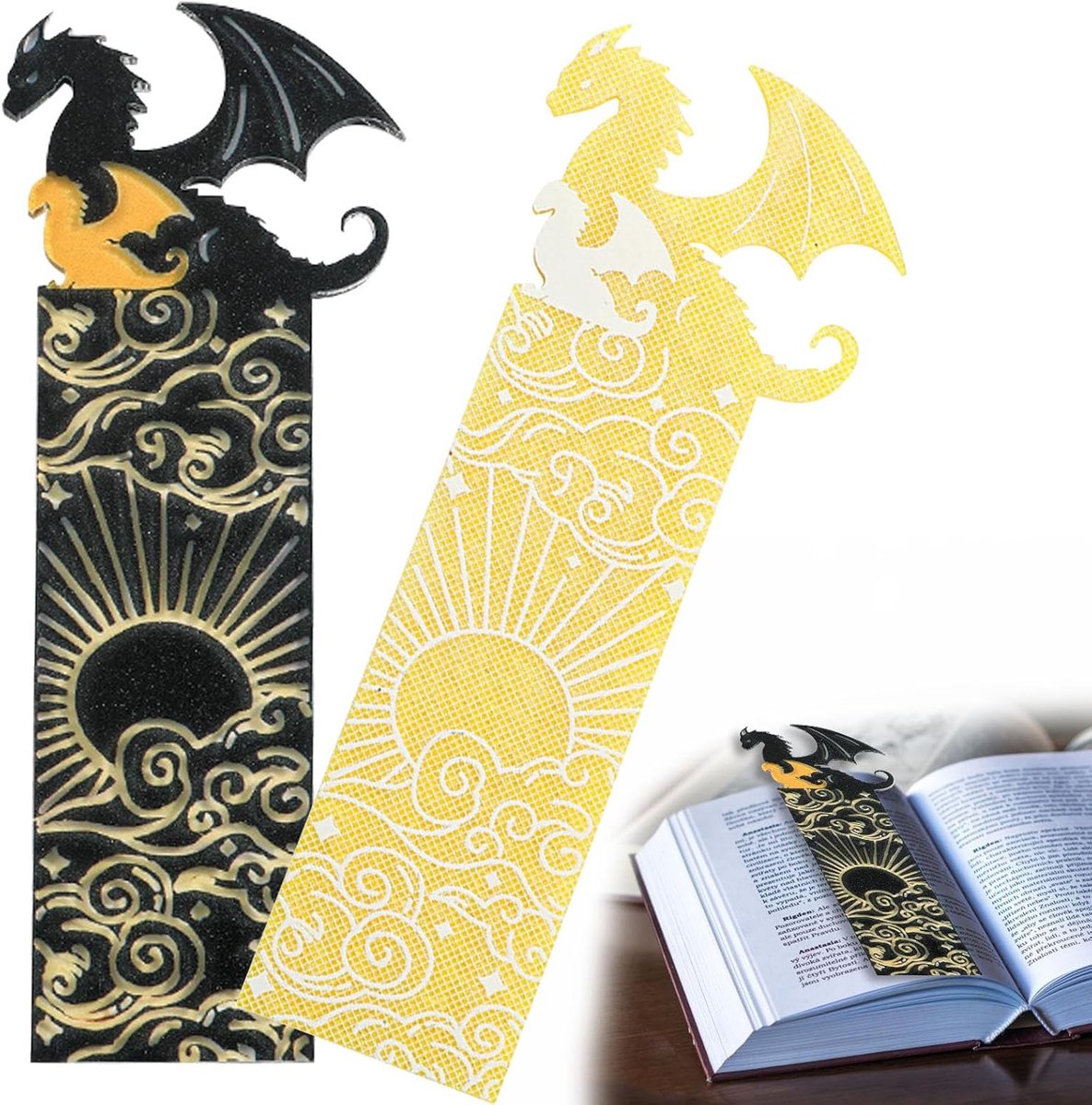 Boekenlegger draken - acryl blank - set van 2 - perfect voor boekenliefhebbers - ShopVlot