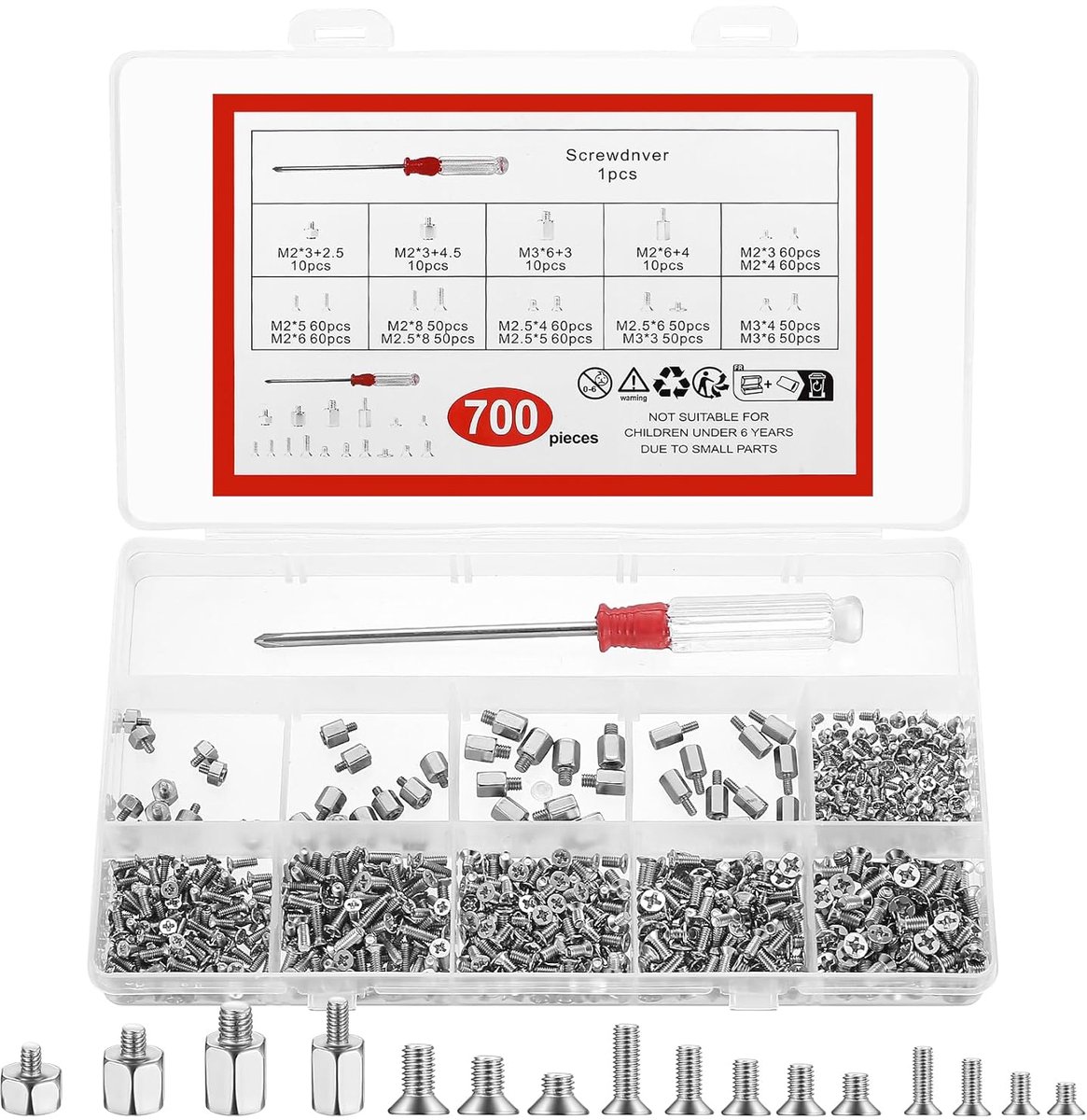 Laptop schroeven 700pcs - M2 M2.5 M3 - verzinkte schroeven - ideaal voor notebook reparatie - ShopVlot